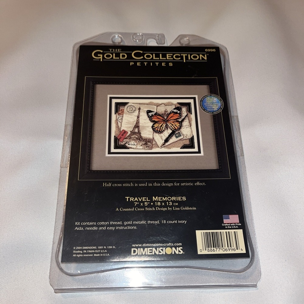 Dimensions Gold Collection "Travel Memories" 5x7 Cross Stitch Kit‎ 2004 - 6996